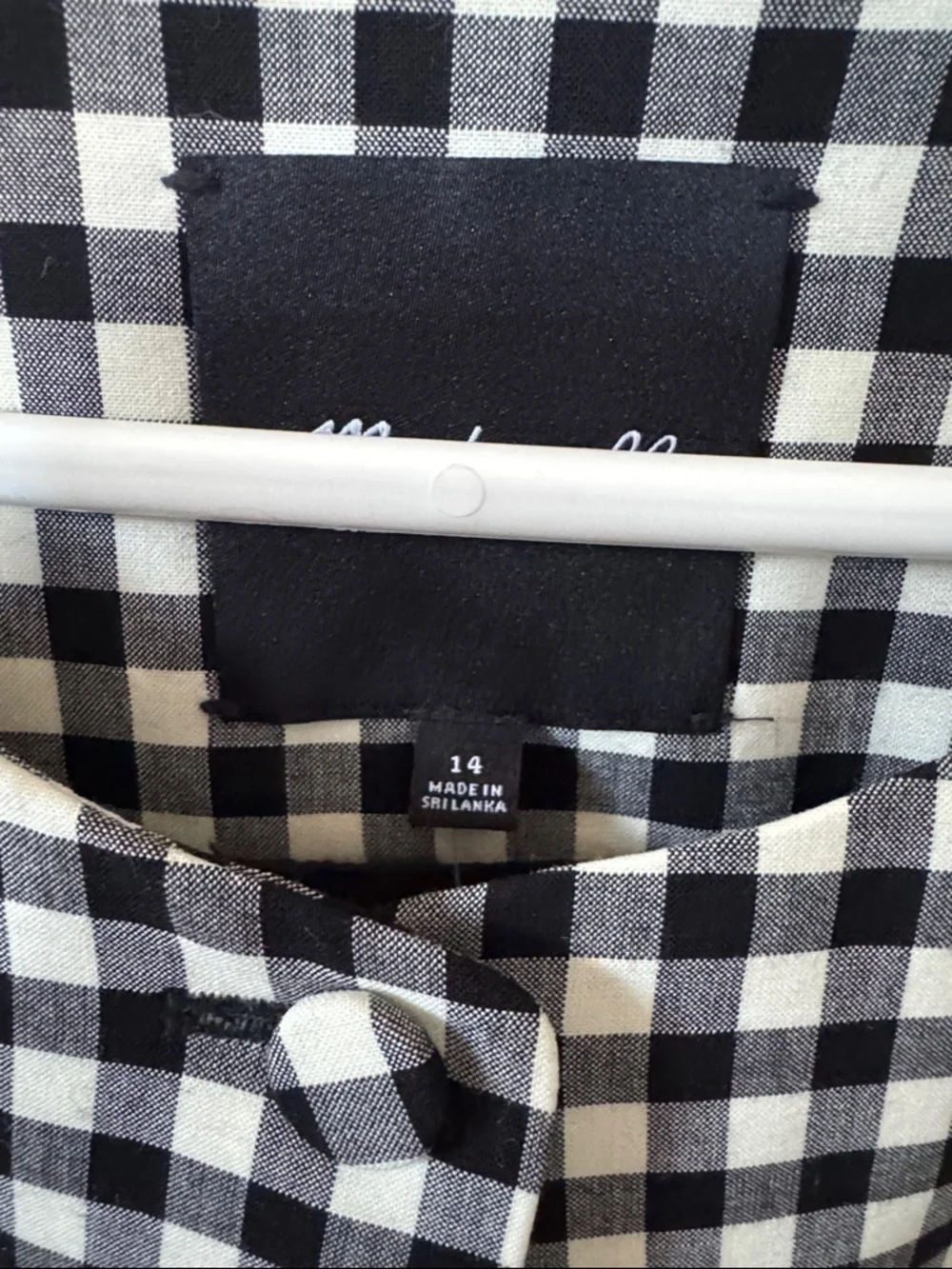 Madewell Black and White Gingham Button Front Sleeveless Top - Picture 2 of 4